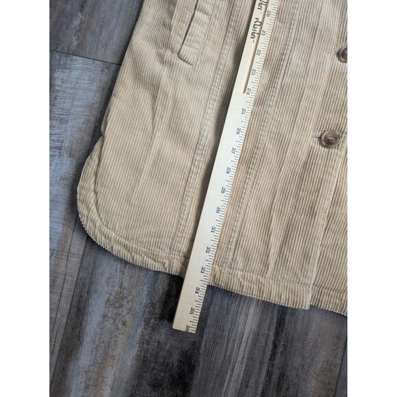 NWT LUCKY BRAND Women’s Tan Corduroy Sherpa Satin Lined Button Down Coat Medium - Picture 4 of 7